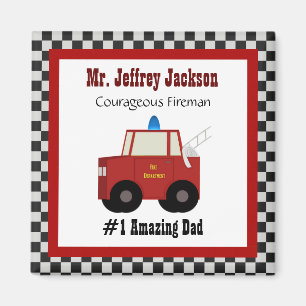 #1 Dad: Fireman Magnet