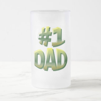 #1 Dad Frosted Glass Beer Mug