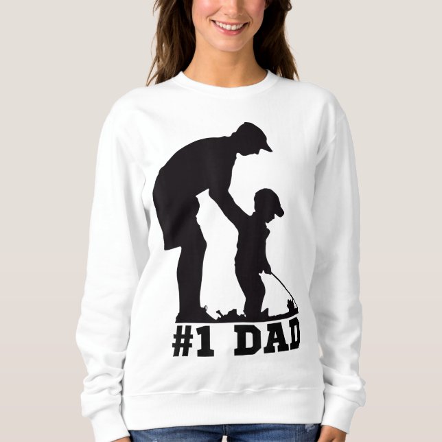 1 Dad Golfing Golf Fathers Day Father Son Tee (Front)