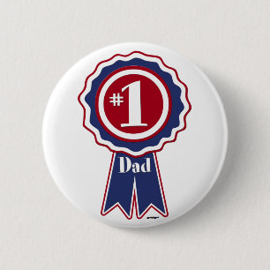 #1 Dad - Happy Father's Day 6 Cm Round Badge