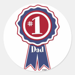 #1 Dad - Happy Father's Day Classic Round Sticker