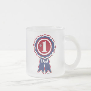 #1 Dad - Happy Father's Day Frosted Glass Coffee Mug