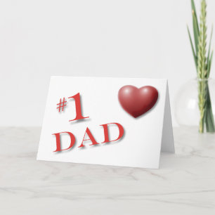 #1 DAD Heart Fathers Day Card