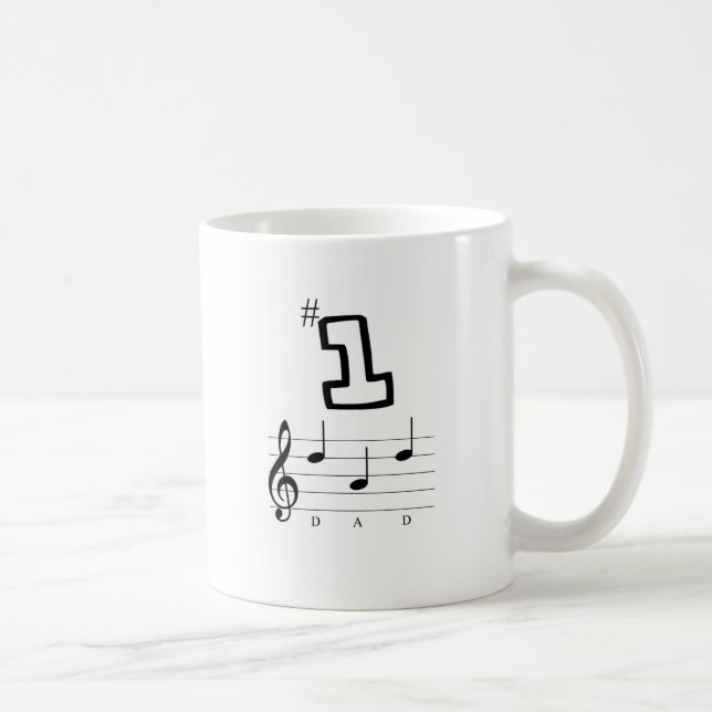 #1 Dad in Musical Notation Coffee Mug (Right)