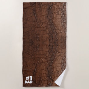 #1 Dad Leather-look Beach Towel