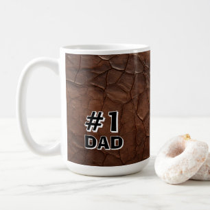 #1 Dad Leather-look Coffee Mug