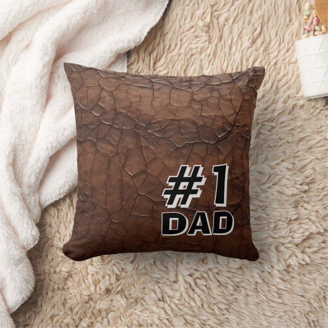 #1 Dad Leather-look Cushion (Blanket)