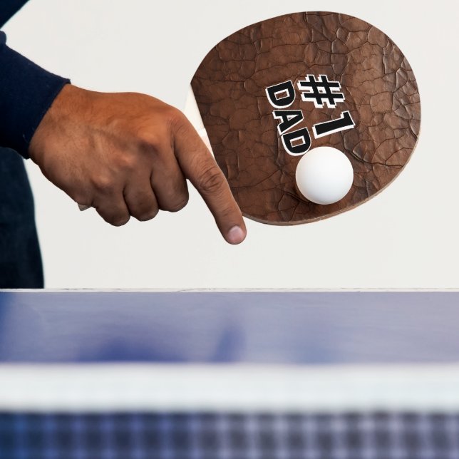 #1 Dad Leather-look Ping Pong Paddle (Insitu)