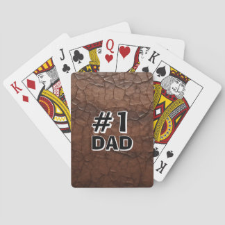 #1 Dad Leather-look Playing Cards