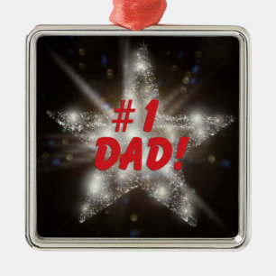 #1 Dad! Metal Tree Decoration