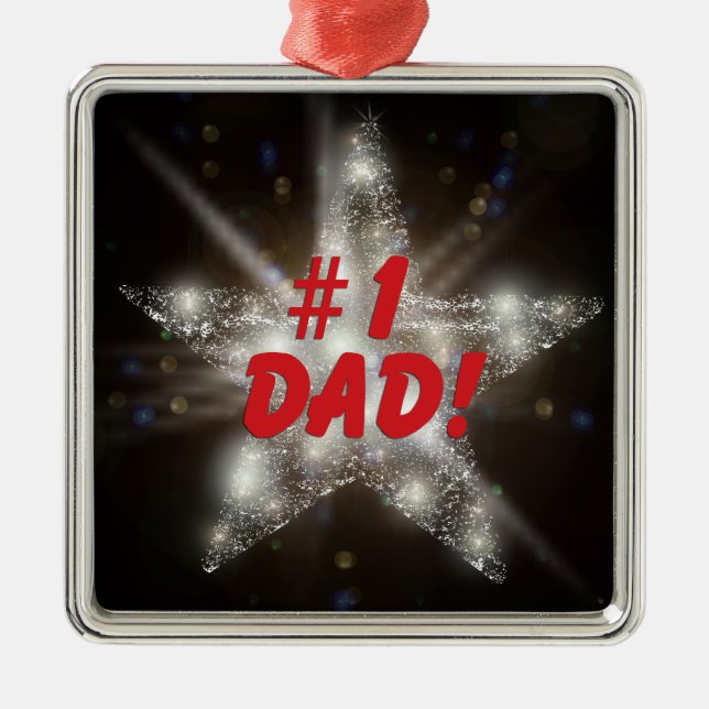 #1 Dad! Metal Tree Decoration (Front)
