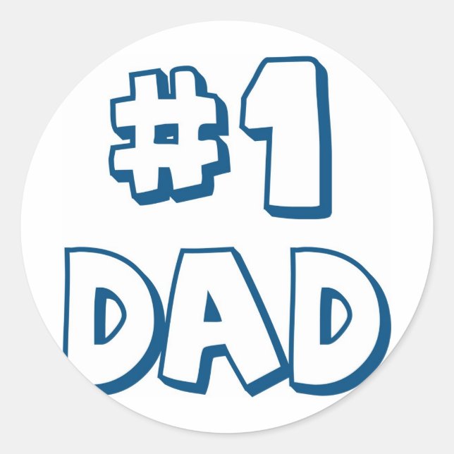 #1 Dad Number One Dad Father's Day Gifts Classic Round Sticker (Front)