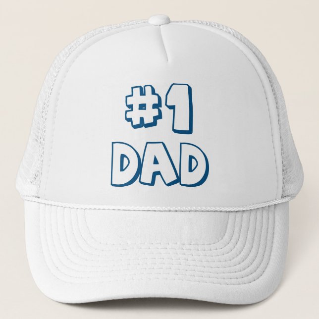#1 Dad Number One Dad Father's Day Gifts Trucker Hat (Front)