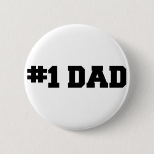 #1 Dad   Number One Dad   Happy Father's Day 6 Cm Round Badge