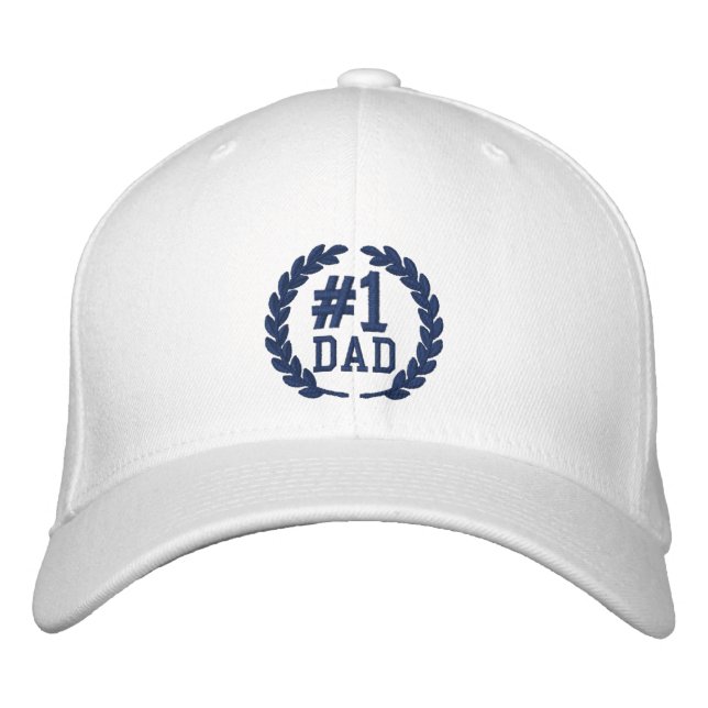 #1 DAD Number One Embroidery Embroidered Hat (Front)