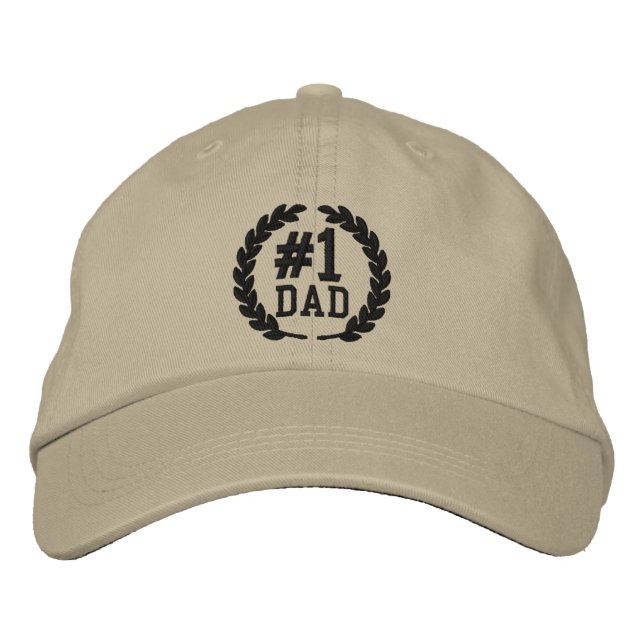 #1 DAD Number One Embroidery Embroidered Hat (Front)