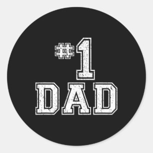 #1 Dad Number One Father's Day Vintage Style Classic Round Sticker