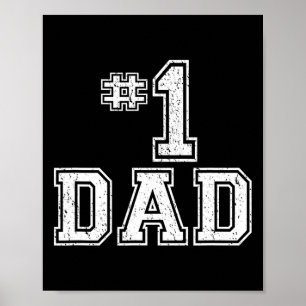 #1 Dad Number One Father's Day Vintage Style Poster
