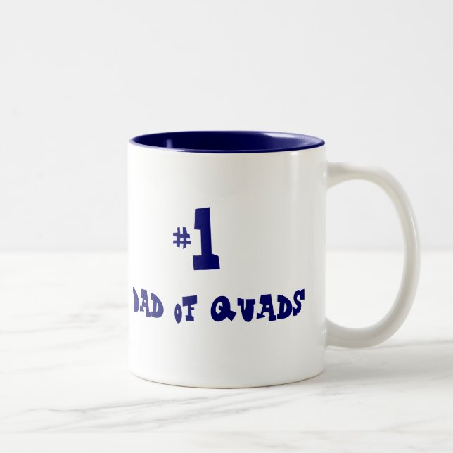 #1 dad of quads Two-Tone coffee mug (Right)