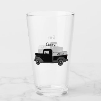 #1 Dad Old Truck Pint Drinking Glasses
