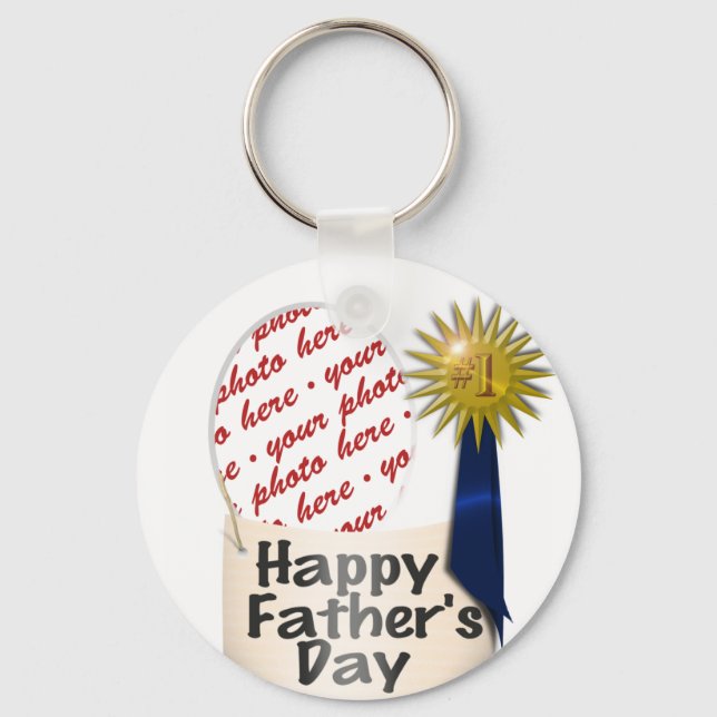 #1 Dad   Photo Frame Key Ring (Front)
