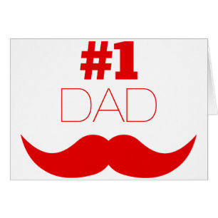 #1 Dad Red Moustache - Number One