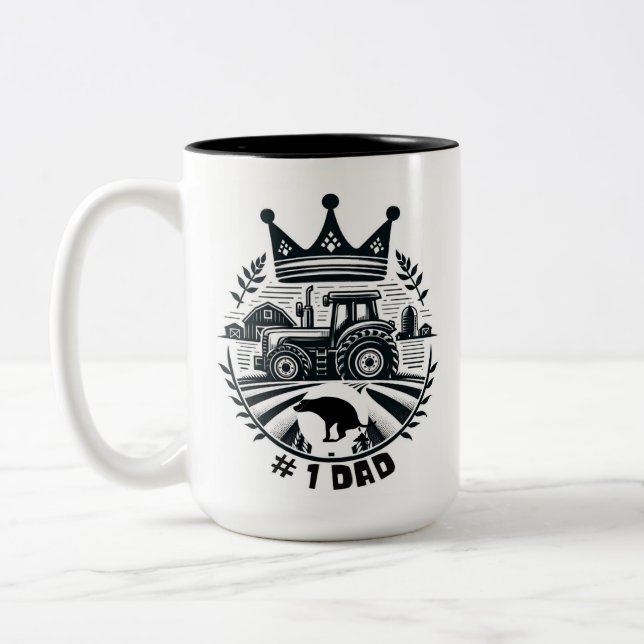 #1 Dad  Two-Tone Coffee Mug (Left)
