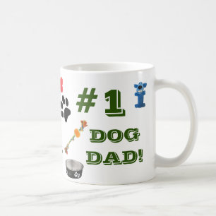 #1 Dog Dad With Dog Toy Graphics Coffee Mug