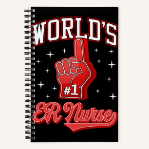 1 ER Nurse World s Number One ER Nurse Foam Finger Notebook