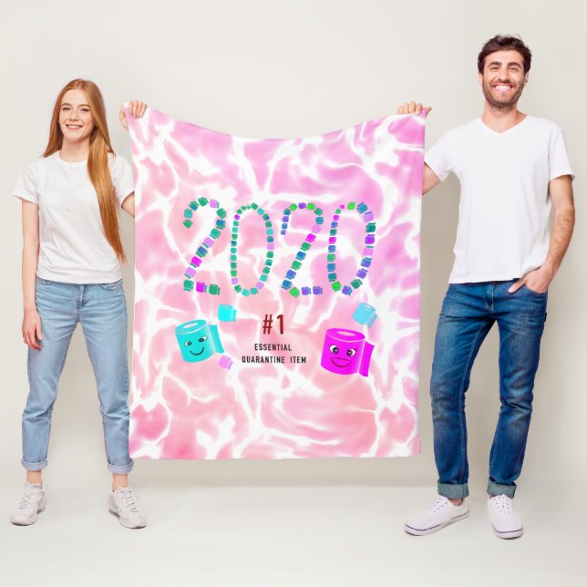 #1 Essential Quarantine Item in Pink 2 Fleece Blanket (In Situ)