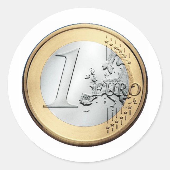 1 EURO Coin Classic Round Sticker (Front)
