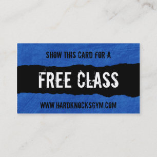 1 Free Class Workout Gym business card VIP pass
