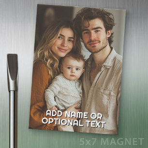 1 Full Photo and Simple Chunky Text Template Magnetic Invitation