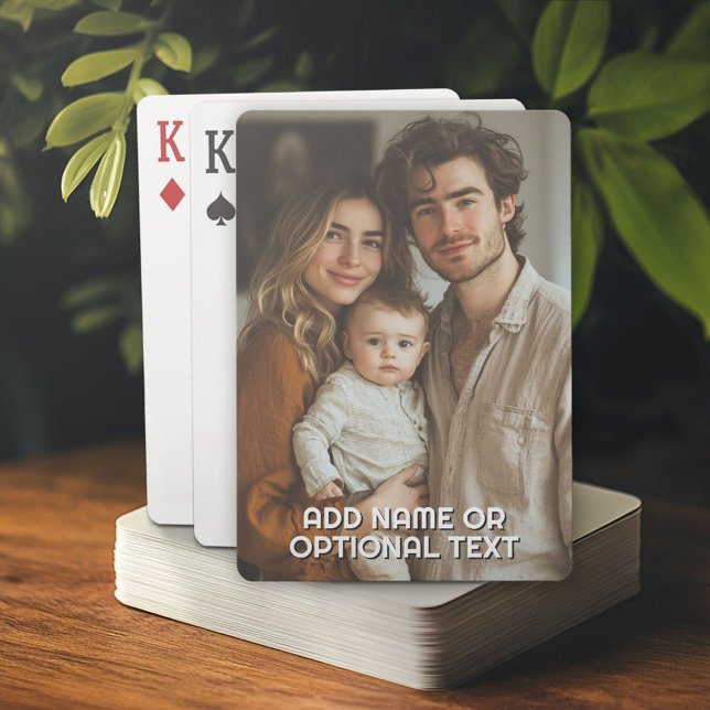 1 Full Photo and Simple Chunky Text Template Playing Cards (Custom Poker Playing Cards)
