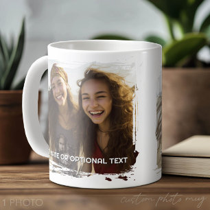 1 Full Photo and Text - Horizontal Brushstroke Coffee Mug