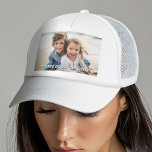 1 Full Photo and Text - Horizontal Landscape Trucker Hat<br><div class="desc">Add your favourite horizontal picture to this template. A minimal design with a photo that covers the design area plus text.</div>