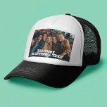 1 Full Photo and Text - Horizontal Landscape Trucker Hat<br><div class="desc">Add your favourite horizontal picture to this template. A minimal design with a photo that covers the entire surface plus text.</div>