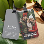 1 Full Photo and Text - Info on Back Luggage Tag<br><div class="desc">Add your favourite picture to this template. A minimal design with a photo that covers the entire surface plus text.</div>