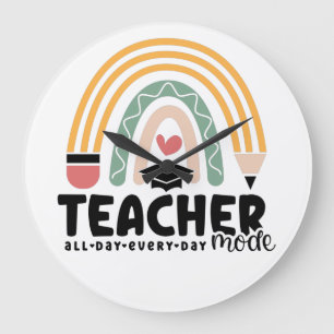 1- Funny Teacher Mode Teaching Gift for Teacher Large Clock