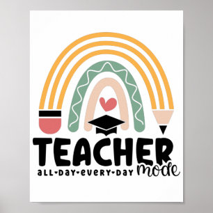 1- Funny Teacher Mode Teaching Gift for Teacher Poster