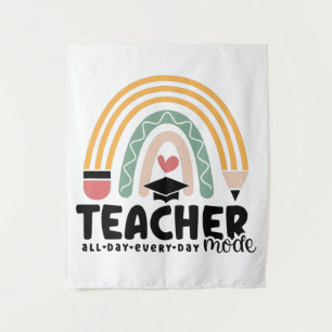 1- Funny Teacher Mode Teaching Gift for Teacher Tapestry