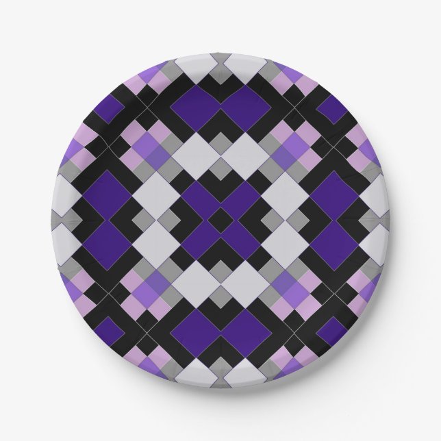 1 geometric pattern paper plate (Front)