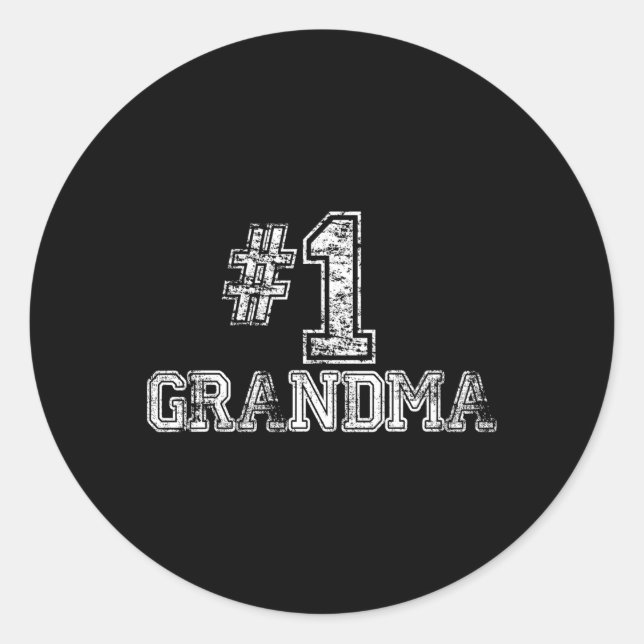 1 Grandma Number One Classic Round Sticker (Front)