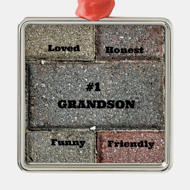 #1 Grandson Metal Tree Decoration (Front)