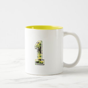 #1 Green & Yellow Camo Two-Tone Coffee Mug