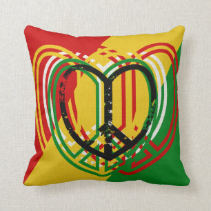 1 Heart Peace Sign Rastah Skateboard Decor Pillow