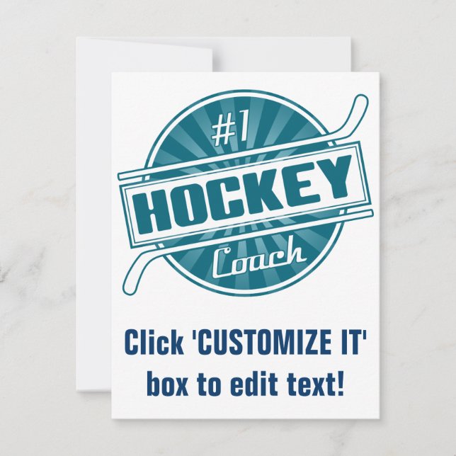 #1 Hockey Coach (blue) (Front)