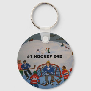 #1 HOCKEY DAD key chain