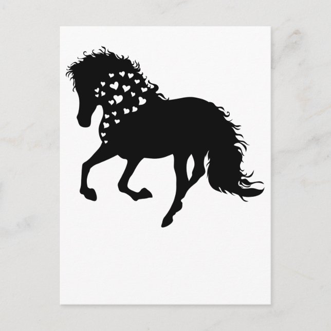 1- Horse Shirt, Horse Lover Tee, Girls Horse Postcard (Front)