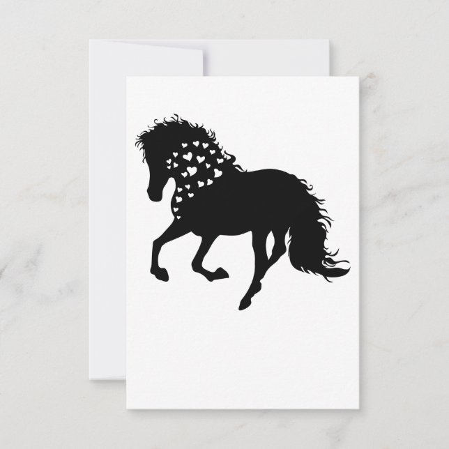1- Horse Shirt, Horse Lover Tee, Girls Horse RSVP Card (Front)